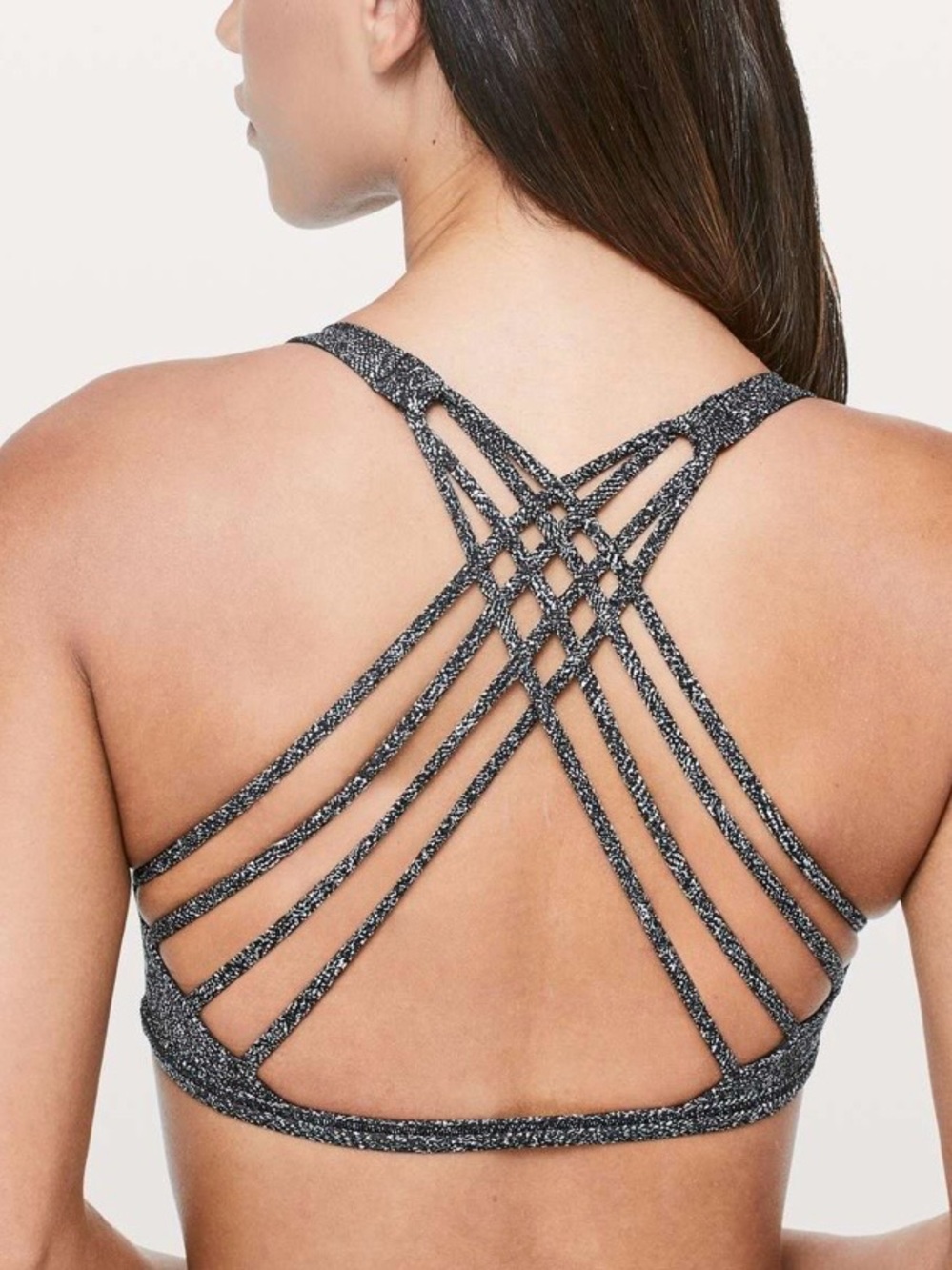 Lululemon Free To Be Bra (Wild) Feathered Jacquard Black White